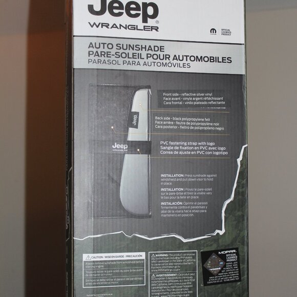 Official Genuine Jeep Wrangler Auto Sun Shade for Models 1996-2020, 53.25” x 15” - Picture 2 of 4